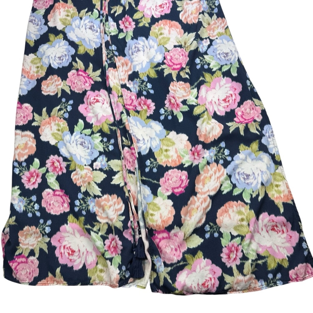 Maaji Navy Floral Long Tie-Front Swim Coverup - Picture 4 of 10